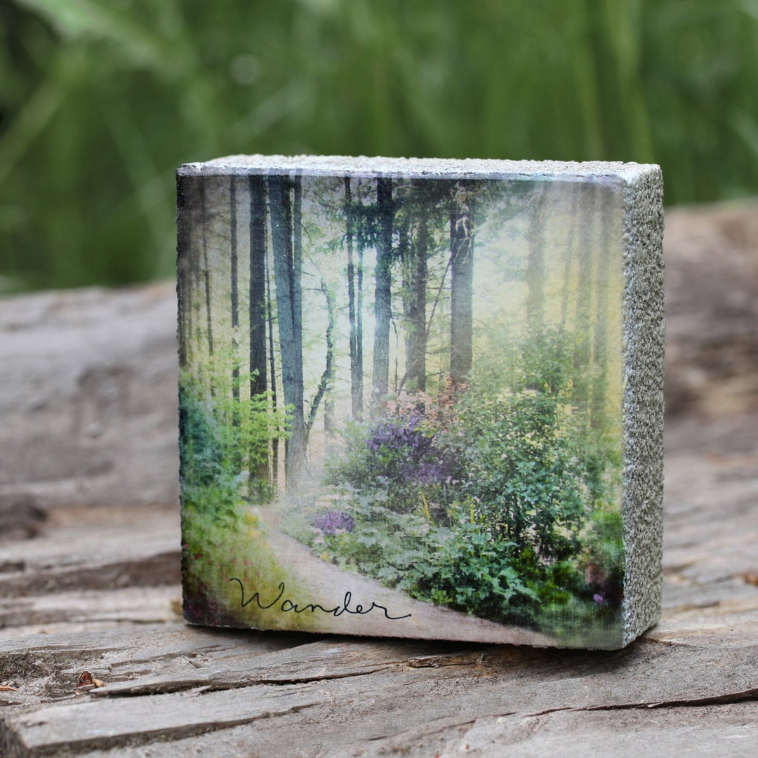 Handmade Plastered Wood Block Art - Wall & Shelf Home Decor