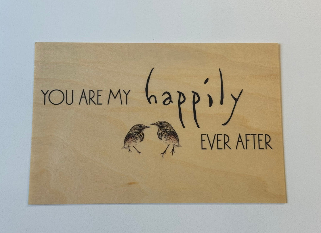 Happily Ever After Wood Postcard - Cedar Mountain Studios