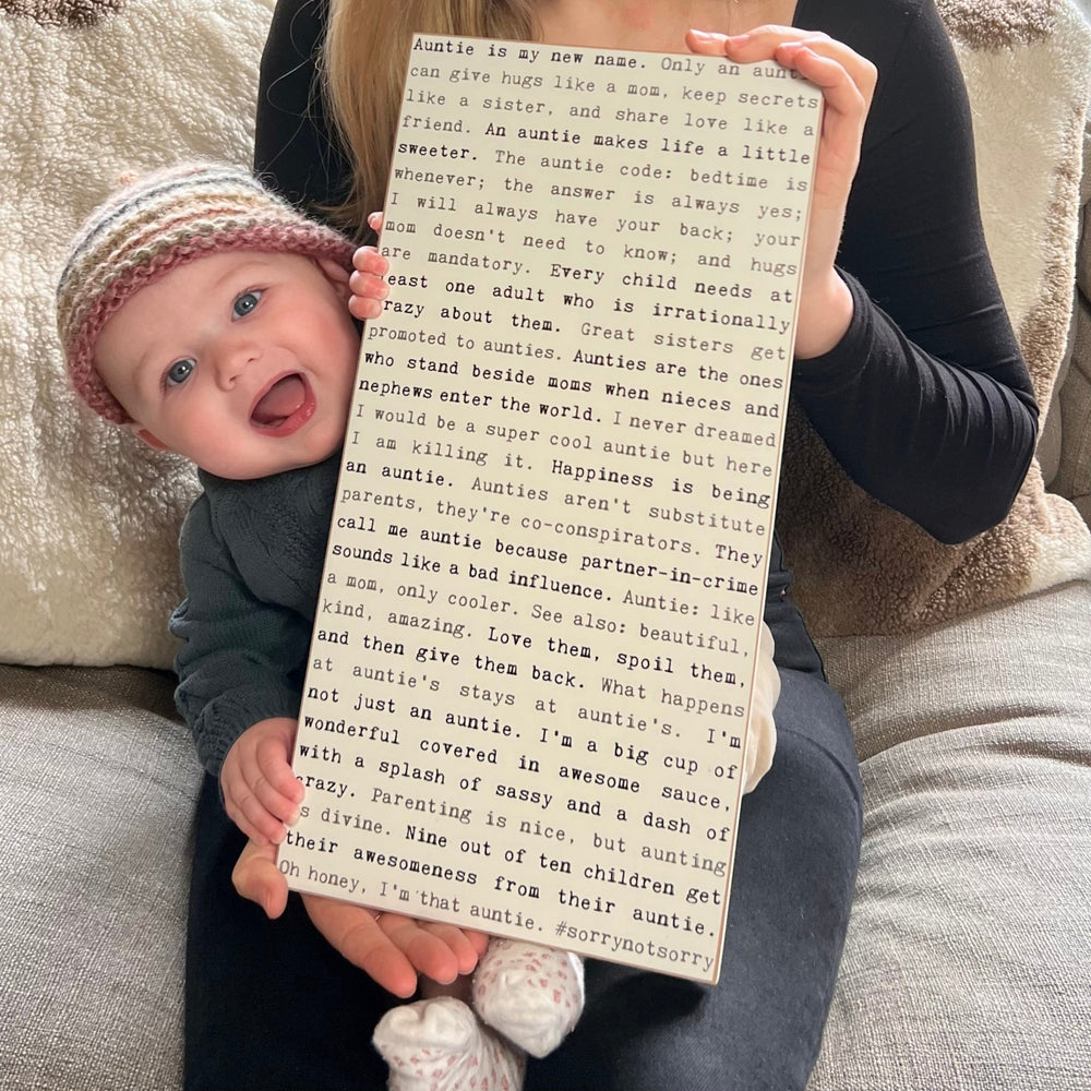 Auntie Typewriter Sign - Cedar Mountain Studios