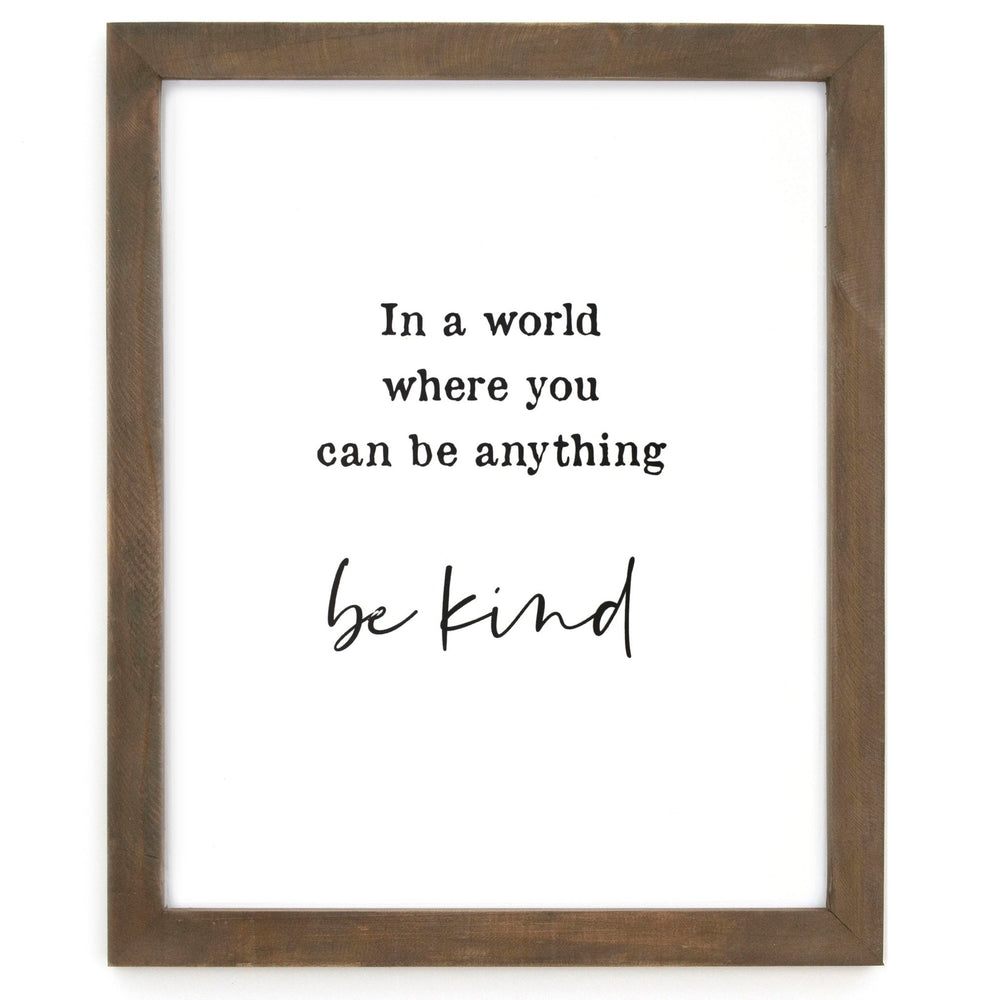 Be Kind Framed Words - Cedar Mountain Studios