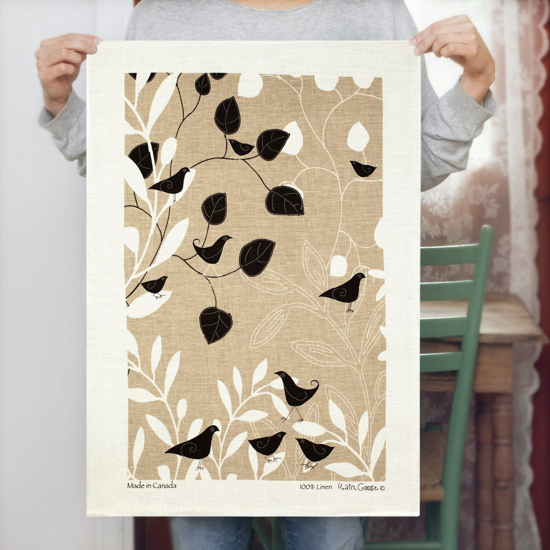 Botanical Bird Tea Towel - Cedar Mountain Studios