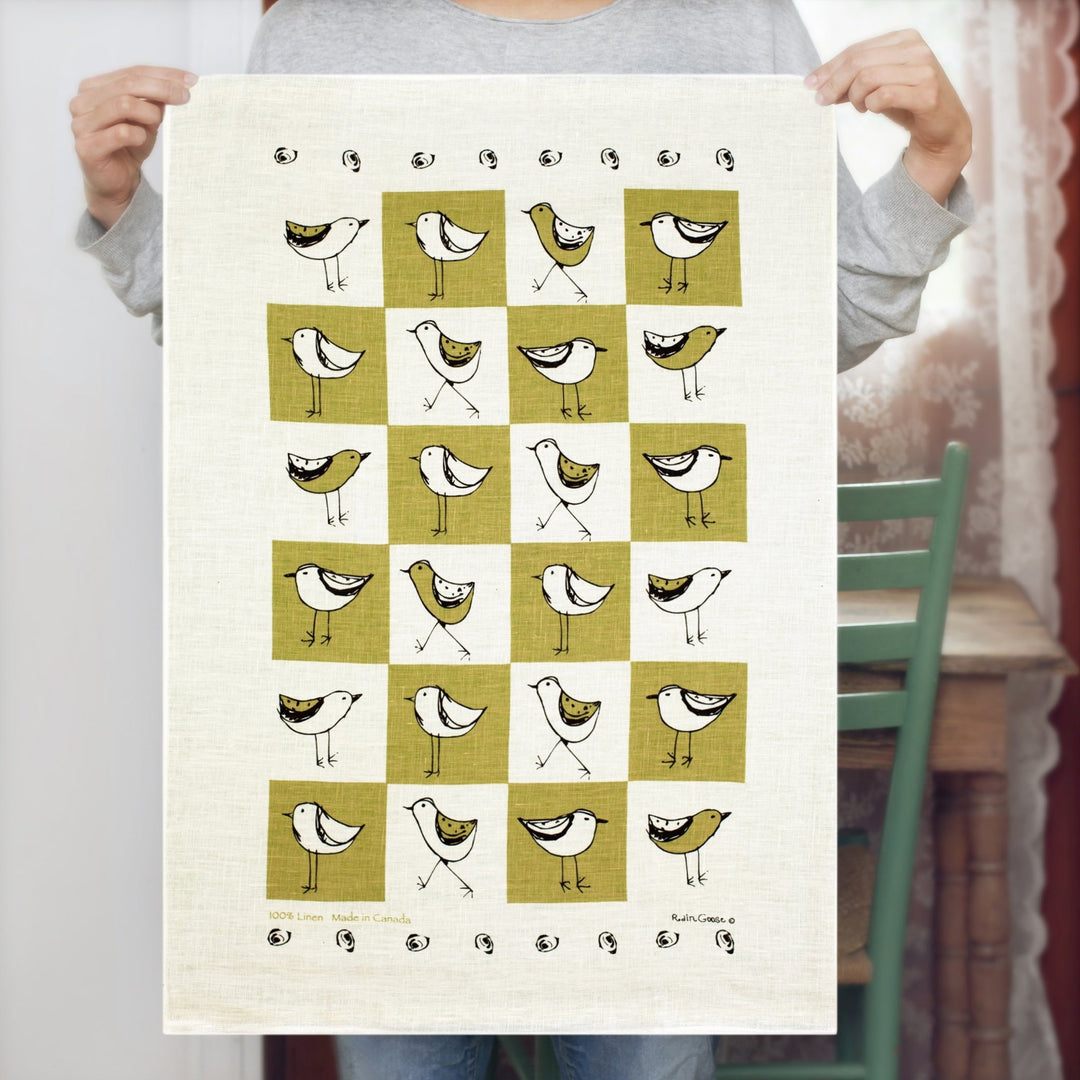 Check Bird Tea Towel - Cedar Mountain Studios