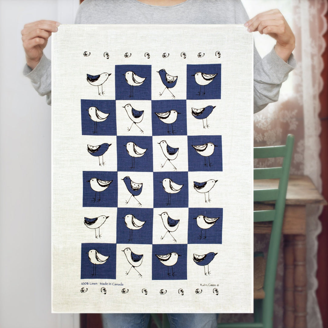 Check Bird Tea Towel - Cedar Mountain Studios