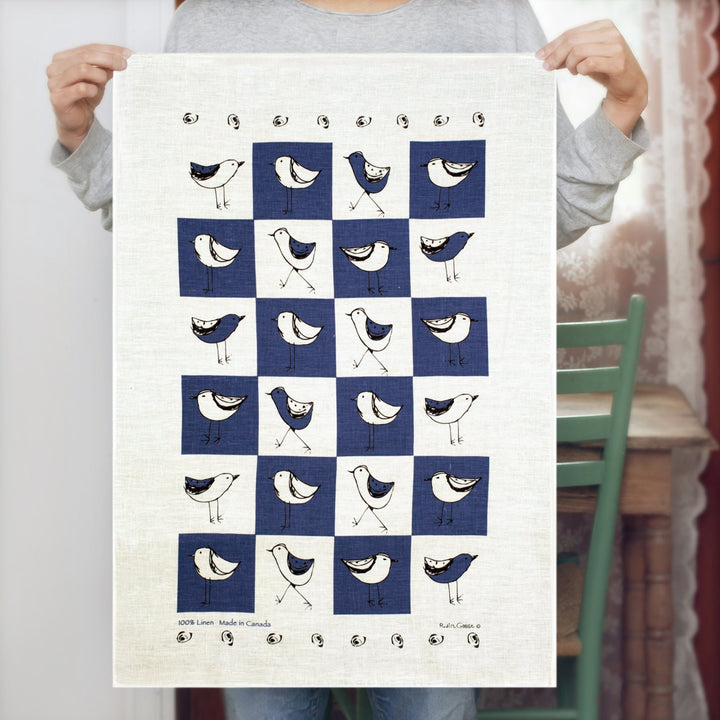 Check Bird Tea Towel - Cedar Mountain Studios