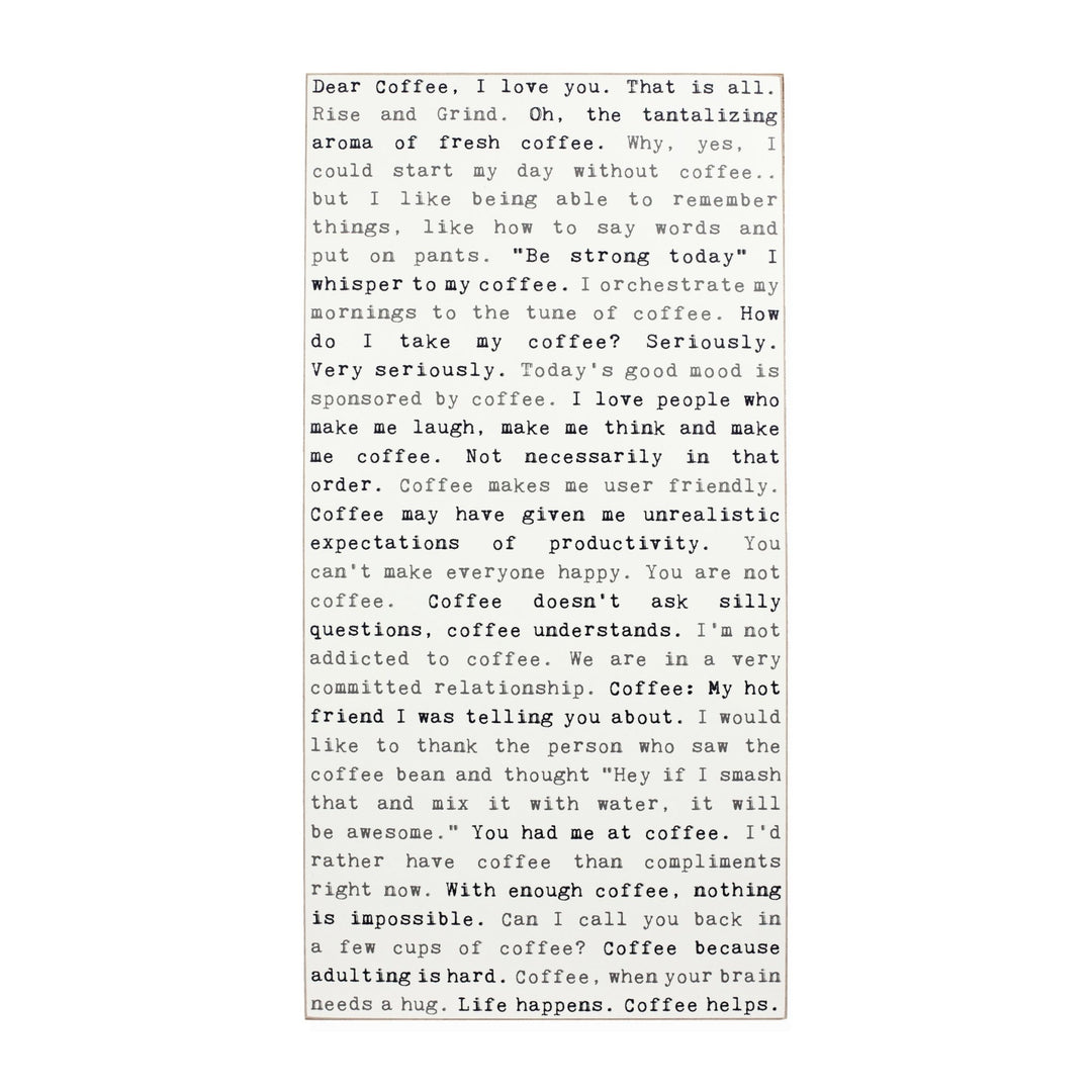 Coffee Typewriter Sign - Cedar Mountain Studios