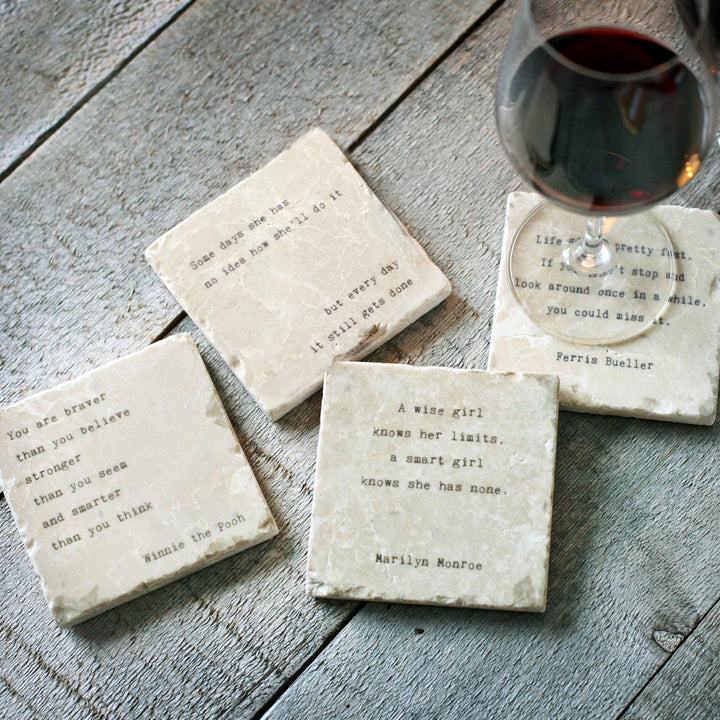 Courage My Love Marble Coaster - Cedar Mountain Studios