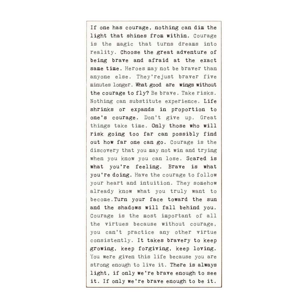 Courage Typewriter Sign - Cedar Mountain Studios