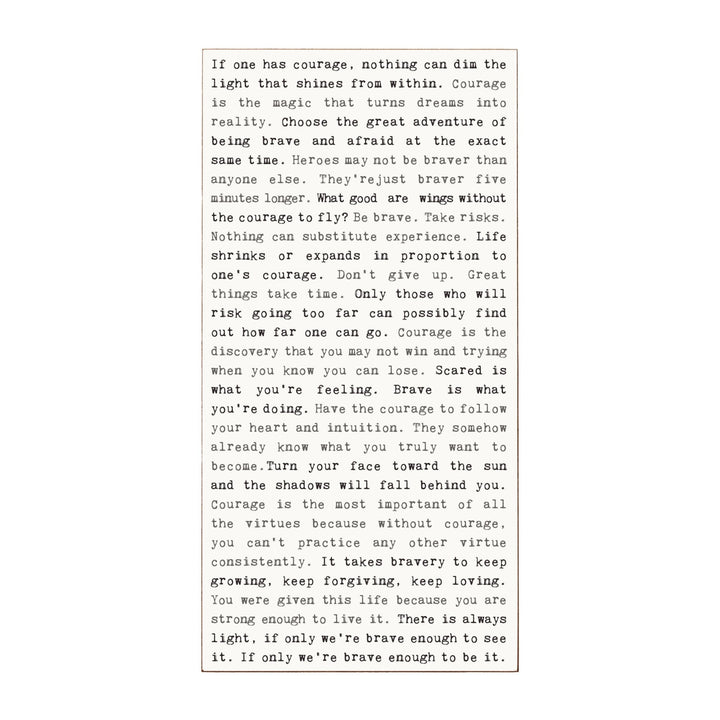Courage Typewriter Sign - Cedar Mountain Studios