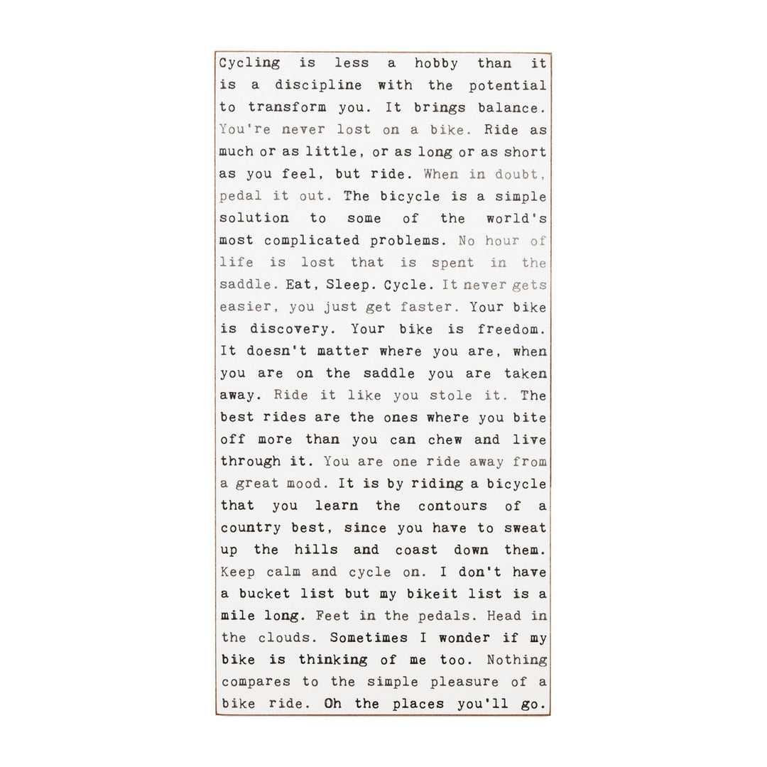 Cycling Typewriter Sign - Cedar Mountain Studios