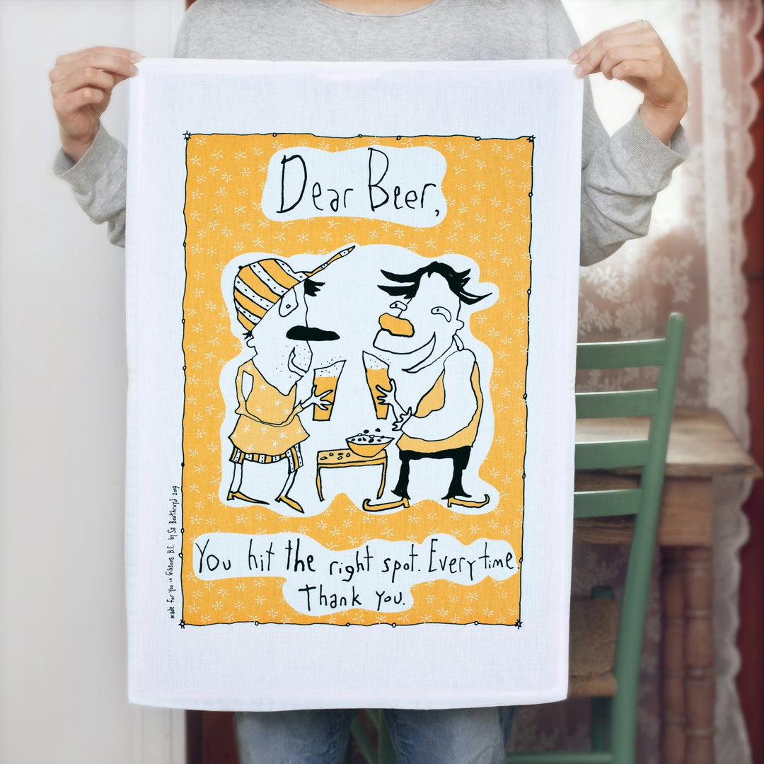 Dear Beer Tea Towel - Cedar Mountain Studios