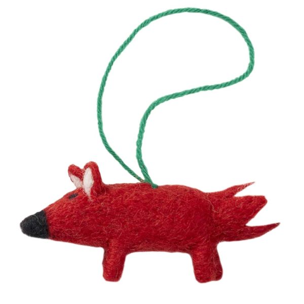 Fox Felted Christmas Ornament - Cedar Mountain Studios