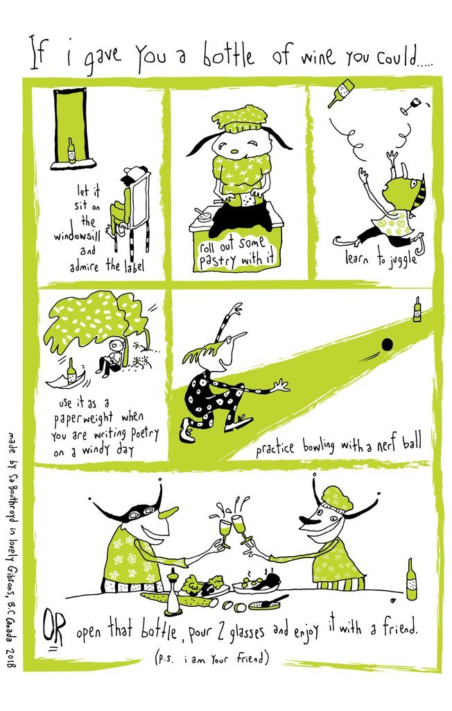 Gave You Bottle Tea Towel - Cedar Mountain Studios