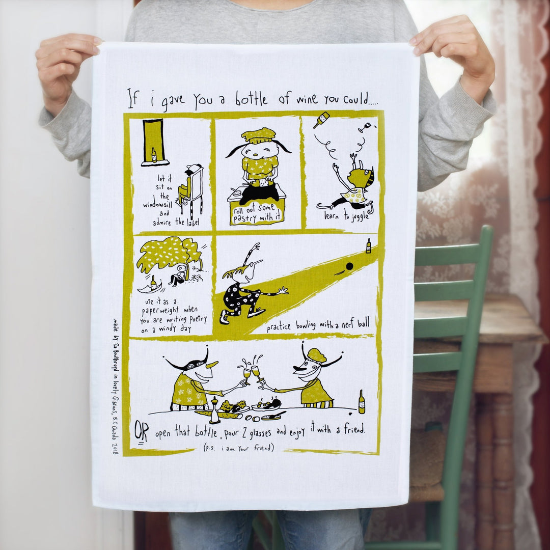 Gave You Bottle Tea Towel - Cedar Mountain Studios