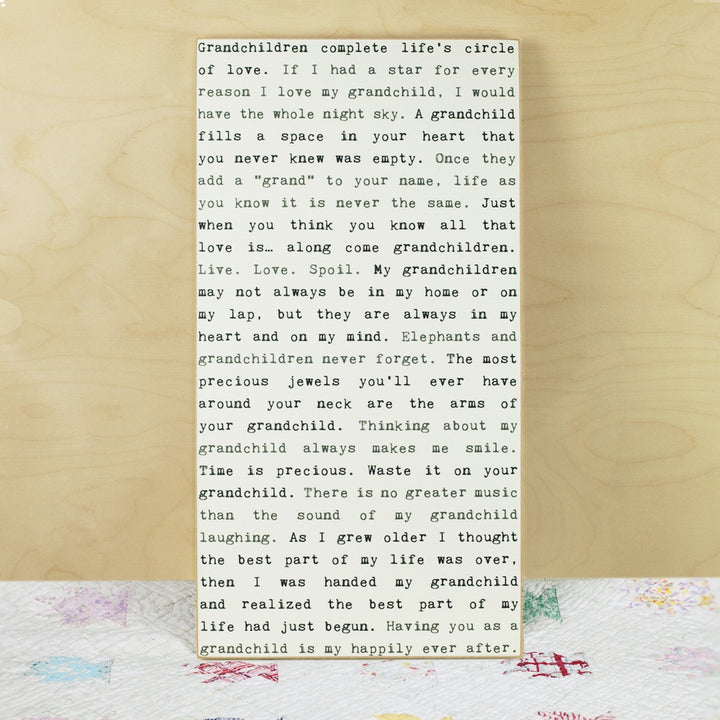 Grandchildren Typewriter Sign - Cedar Mountain Studios