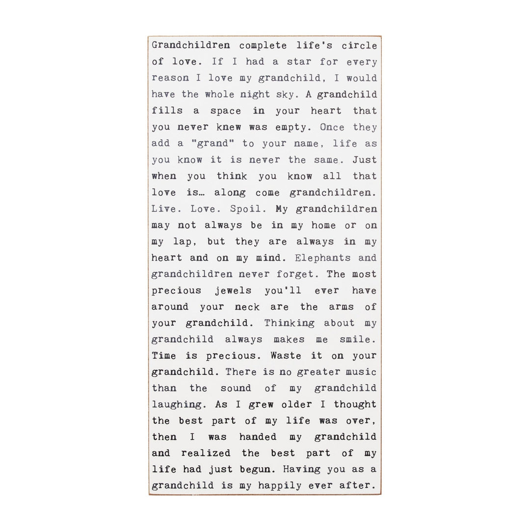 Grandchildren Typewriter Sign - Cedar Mountain Studios