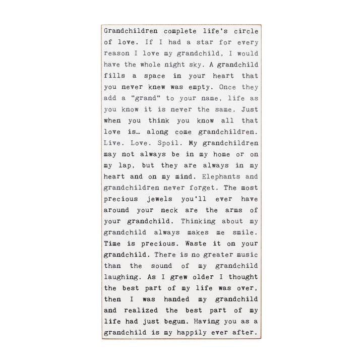 Grandchildren Typewriter Sign - Cedar Mountain Studios