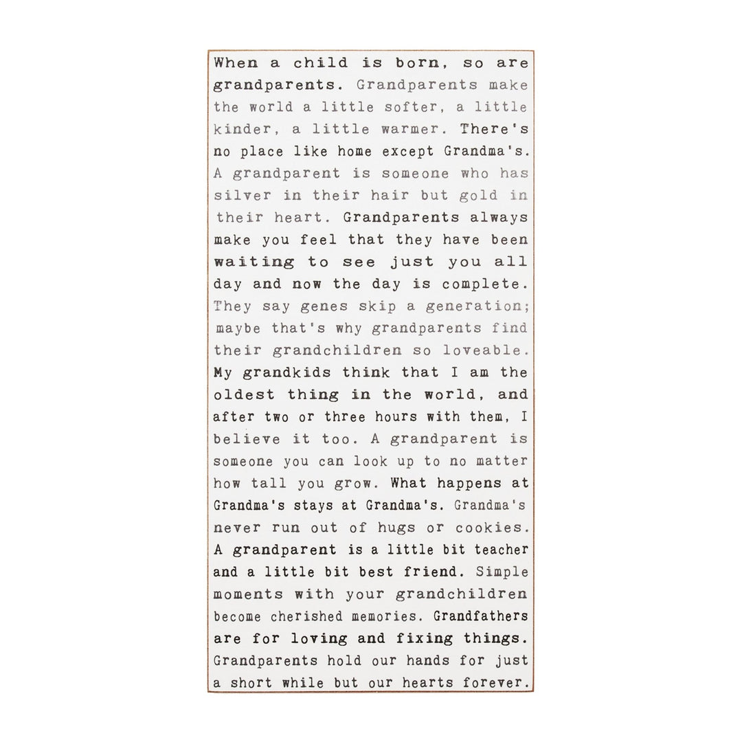 Grandparents Typewriter Sign - Cedar Mountain Studios