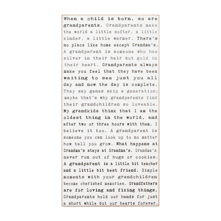 Grandparents Typewriter Sign - Cedar Mountain Studios