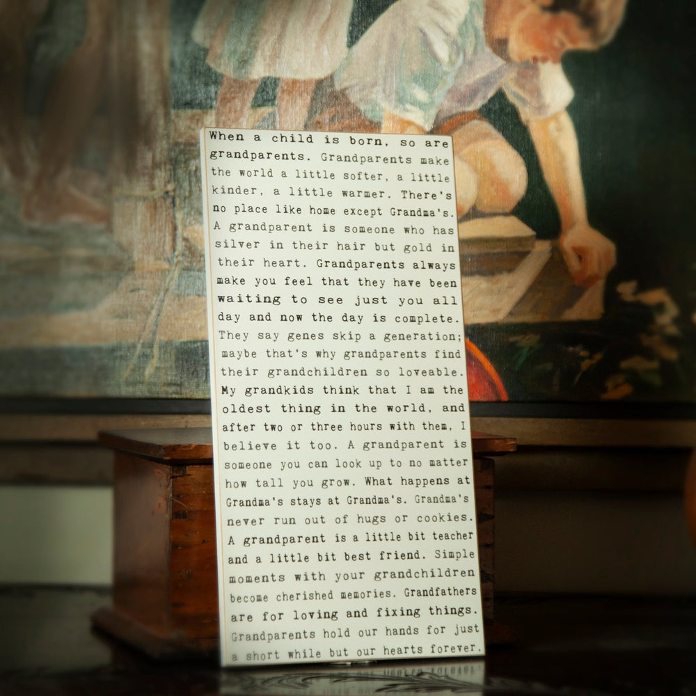 Grandparents Typewriter Sign - Cedar Mountain Studios