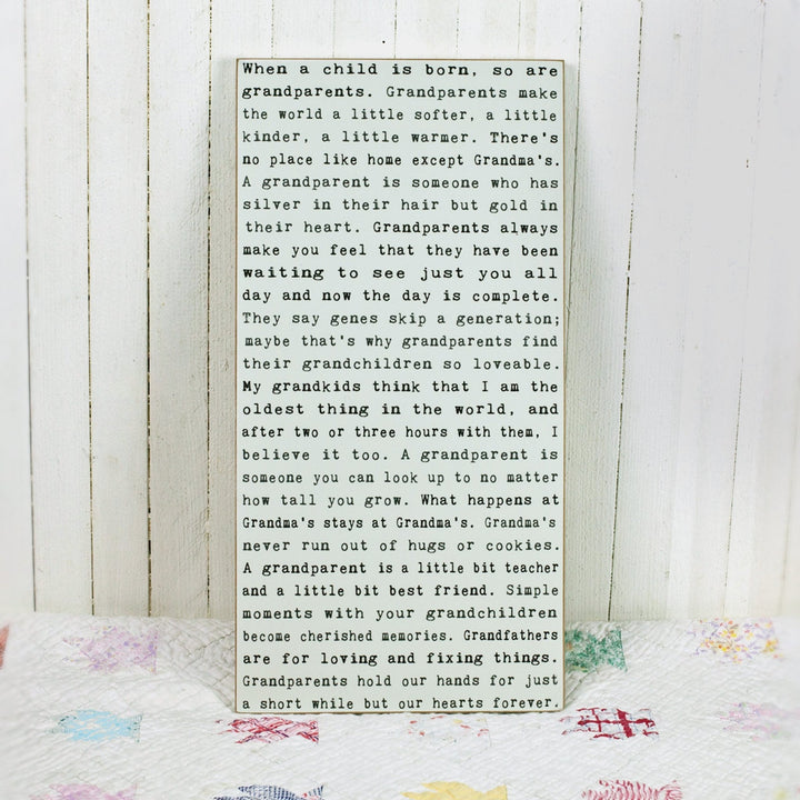 Grandparents Typewriter Sign - Cedar Mountain Studios