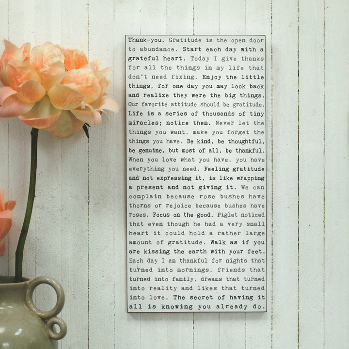 Gratitude Typewriter Sign - Cedar Mountain Studios