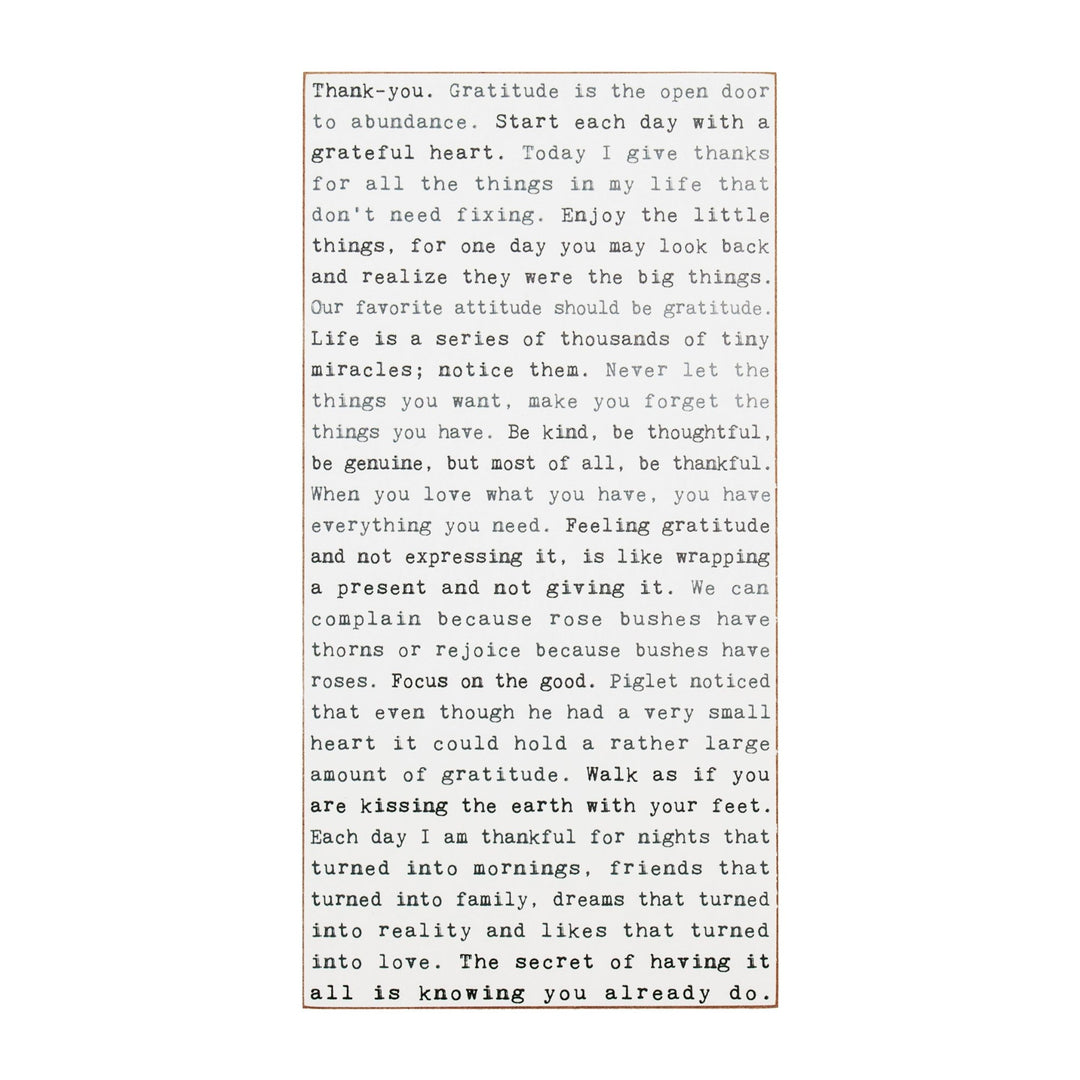 Gratitude Typewriter Sign - Cedar Mountain Studios