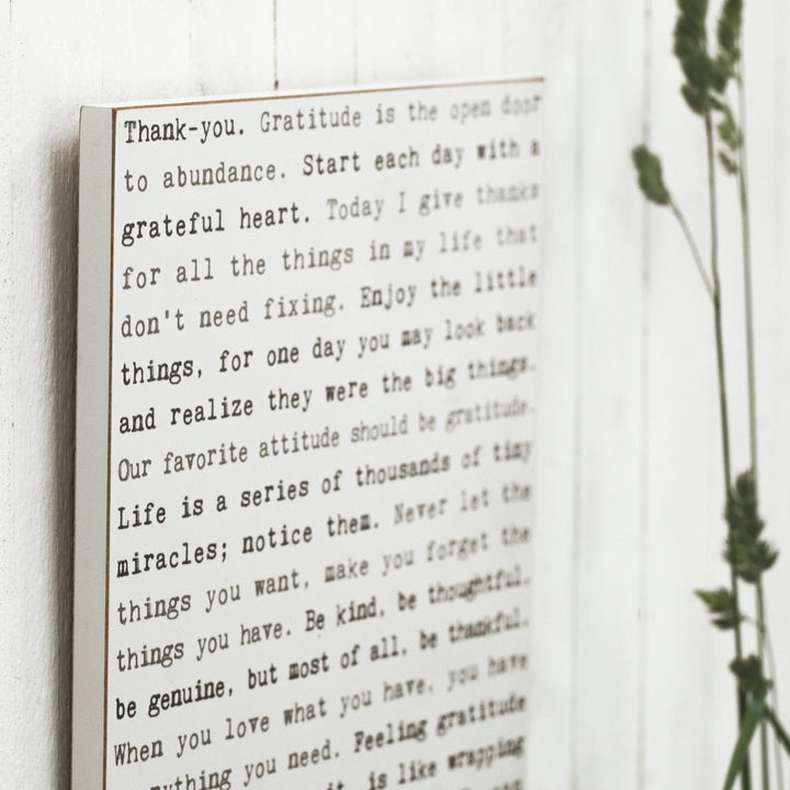 Gratitude Typewriter Sign - Cedar Mountain Studios