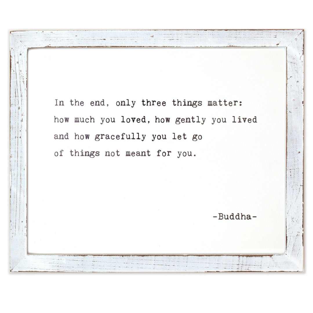 In The End (Buddha) Framed Words - Cedar Mountain Studios