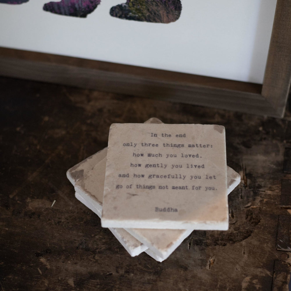 In The End (Buddha) Marble Coaster - Cedar Mountain Studios