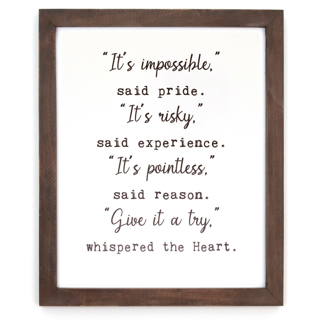 It's Impossible Framed Words - Cedar Mountain Studios