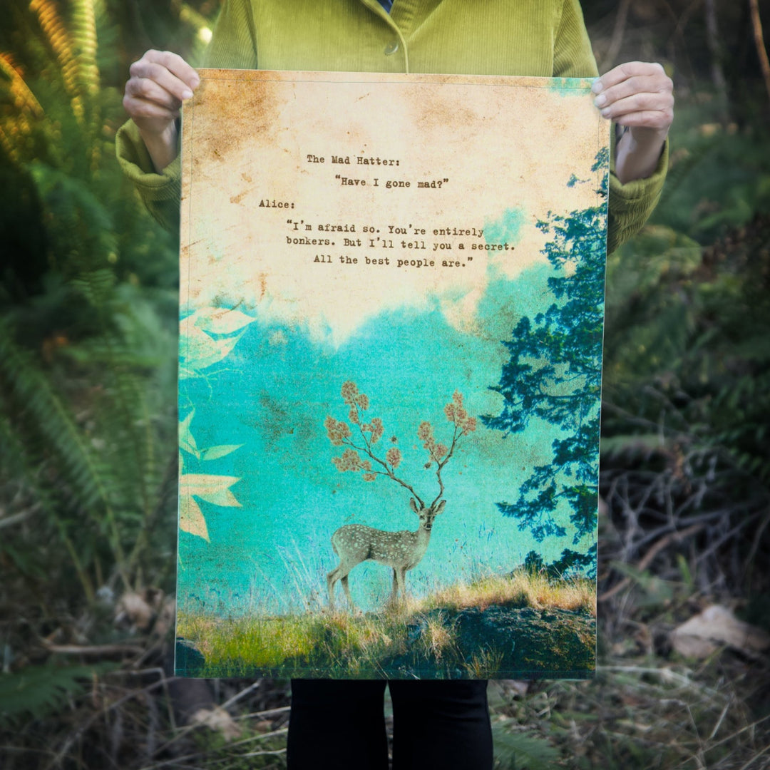 Mad Hatter Tea Towel - Cedar Mountain Studios