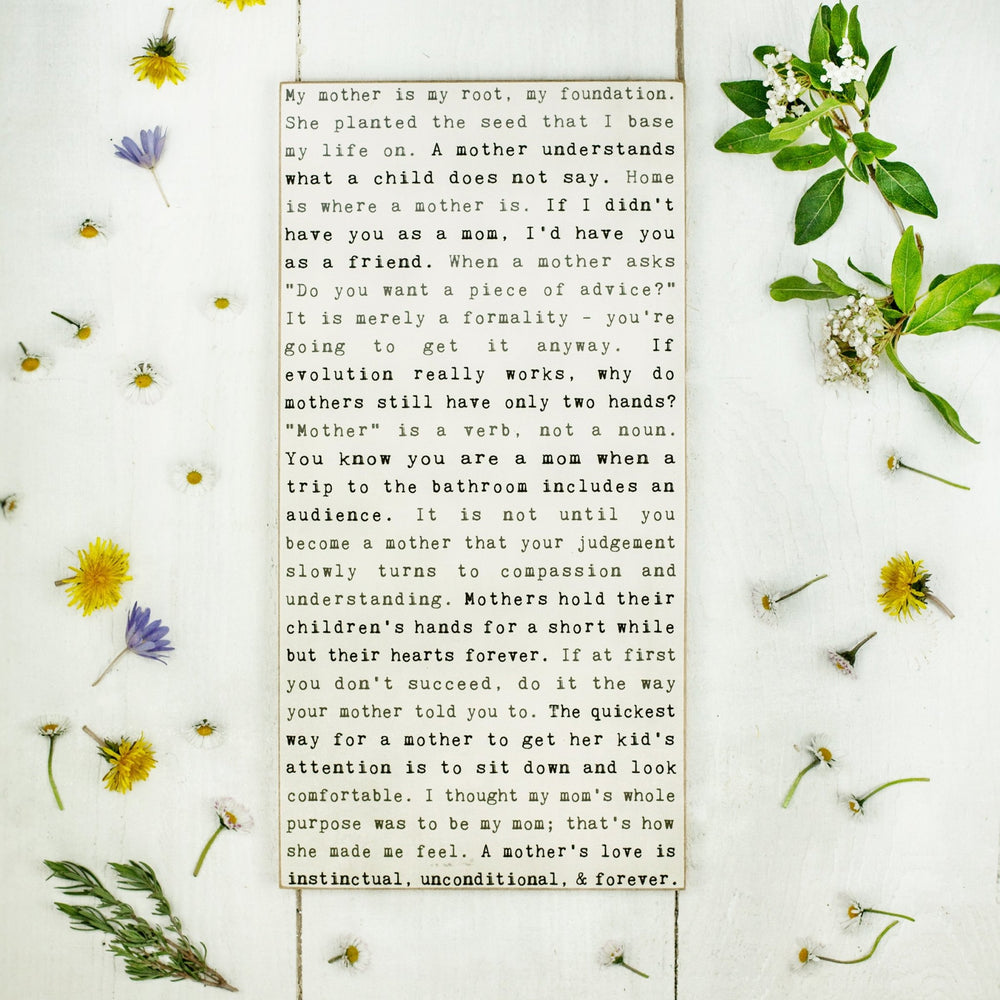 Mothers Typewriter Sign - Cedar Mountain Studios