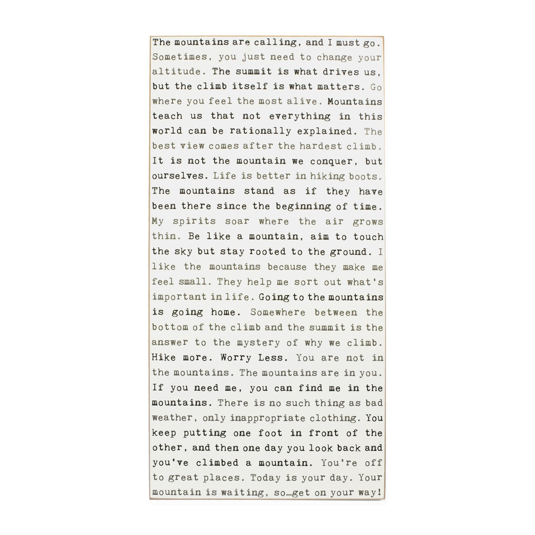 Mountains Typewriter Sign - Cedar Mountain Studios