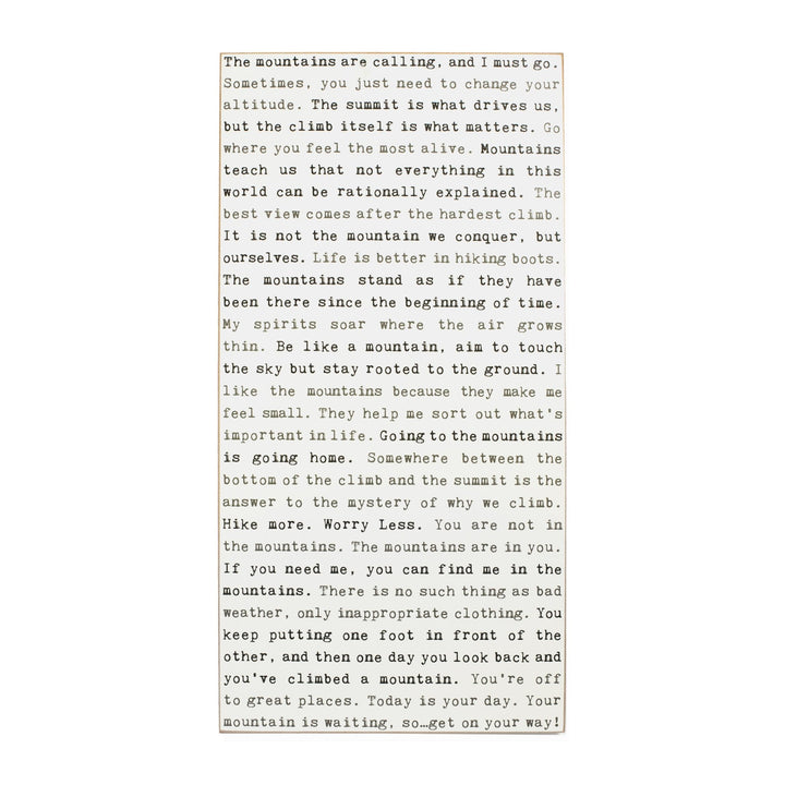 Mountains Typewriter Sign - Cedar Mountain Studios