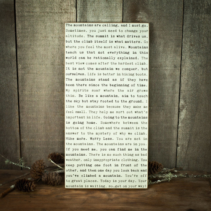 Mountains Typewriter Sign - Cedar Mountain Studios