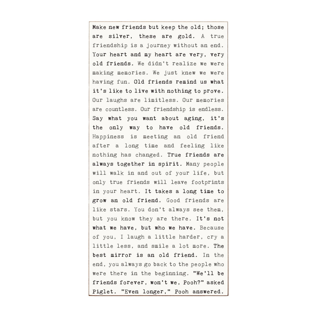Old Friend Typewriter Sign - Cedar Mountain Studios