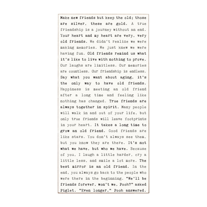 Old Friend Typewriter Sign - Cedar Mountain Studios