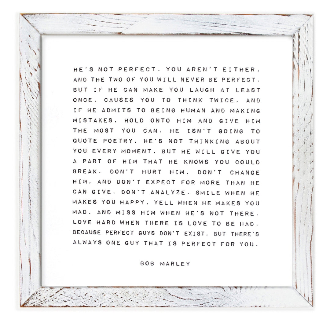 Perfect For You (Bob Marley) Framed Words - Cedar Mountain Studios