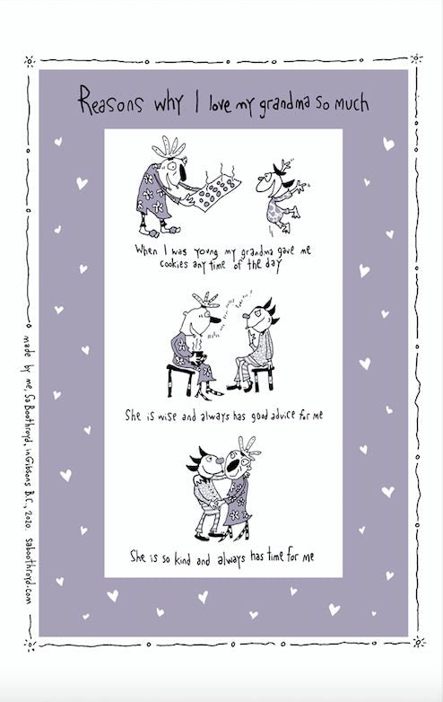 Reasons For Grandma Tea Towel - Cedar Mountain Studios