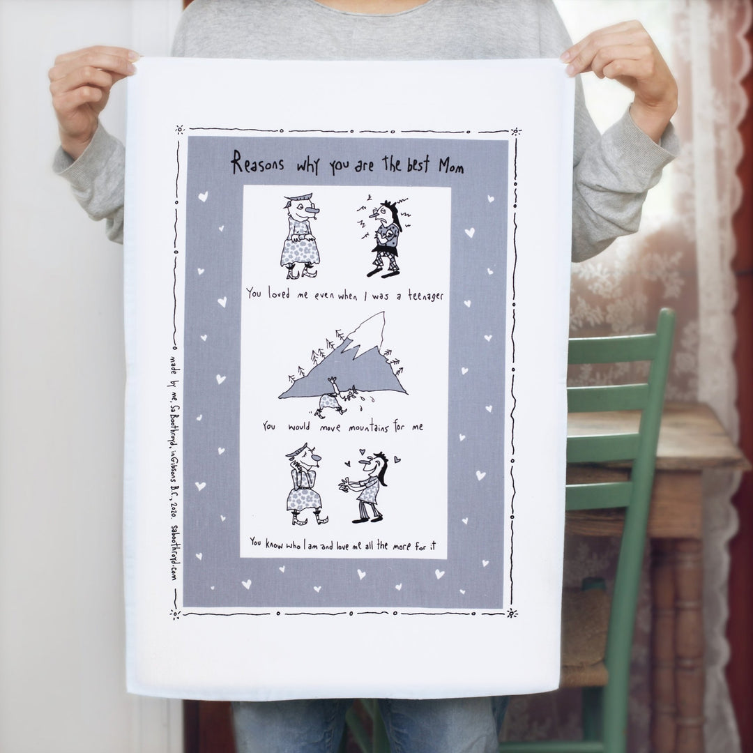 Reasons for Mom Tea Towel - Cedar Mountain Studios