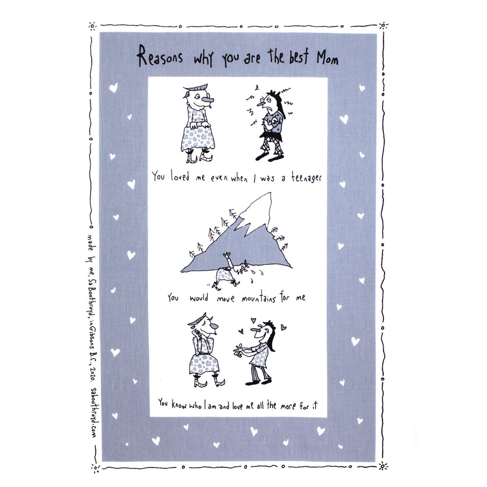 Reasons for Mom Tea Towel - Cedar Mountain Studios