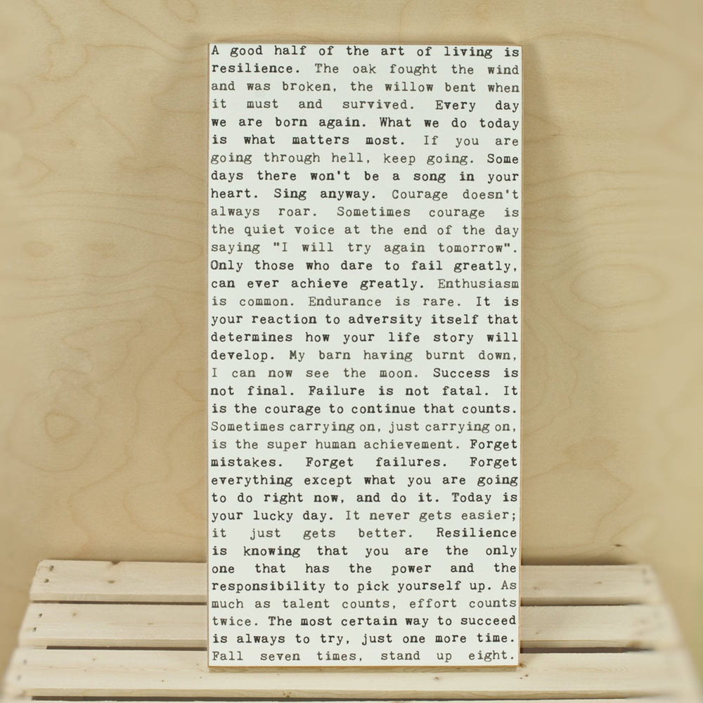 Resilience Typewriter Sign - Cedar Mountain Studios