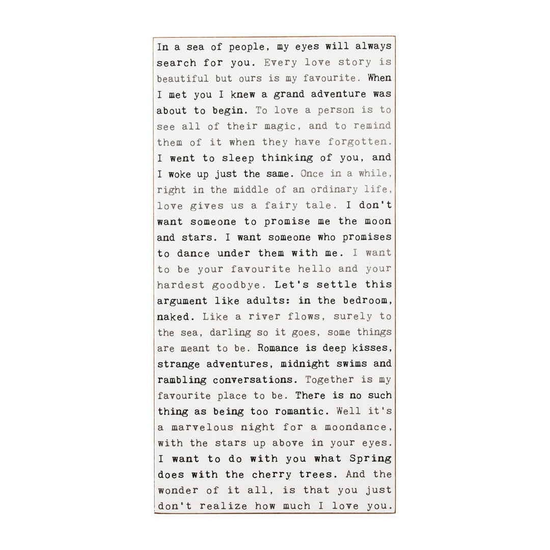 Romance Typewriter Sign - Cedar Mountain Studios