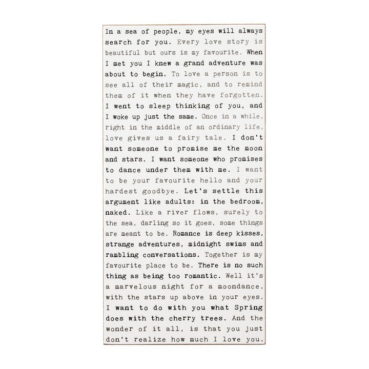 Romance Typewriter Sign - Cedar Mountain Studios