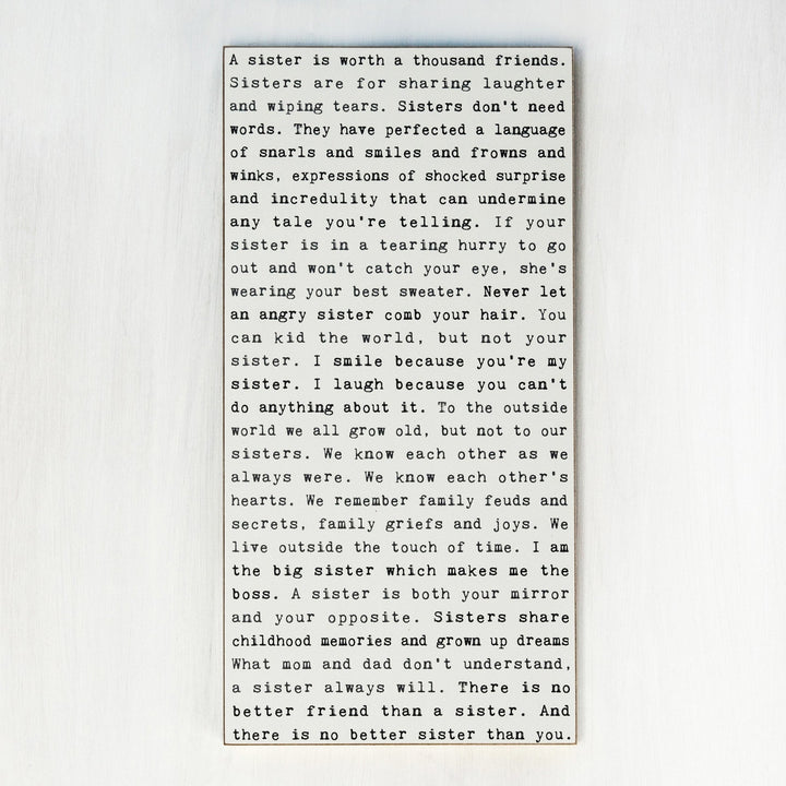 Sisters Typewriter Sign - Cedar Mountain Studios