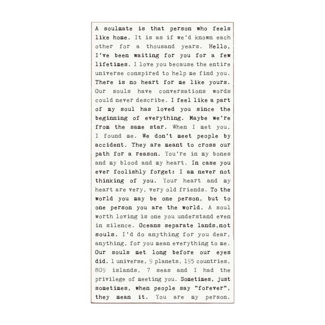 Soulmate Typewriter Sign - Cedar Mountain Studios