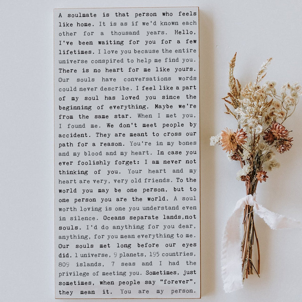 Soulmate Typewriter Sign - Cedar Mountain Studios