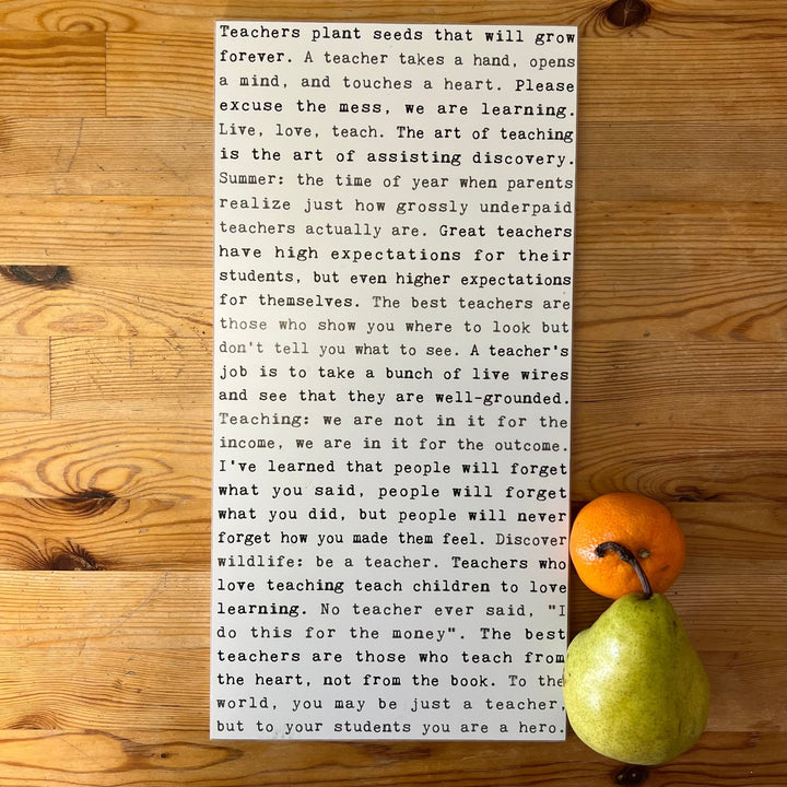 Teachers Typewriter Sign - Cedar Mountain Studios