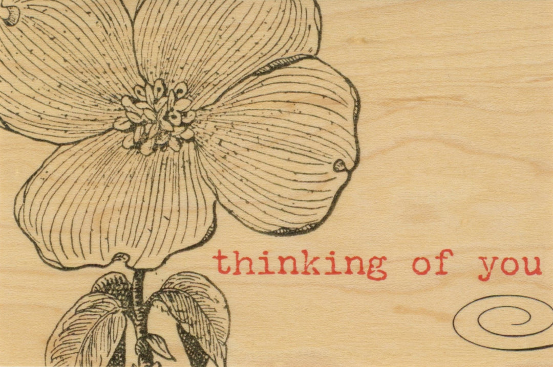 Thinking of You Wood Postcard - Cedar Mountain Studios