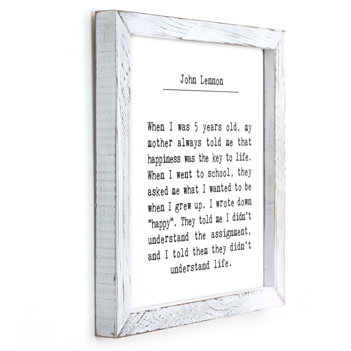 Understand Life (John Lennon) Framed Words - Cedar Mountain Studios